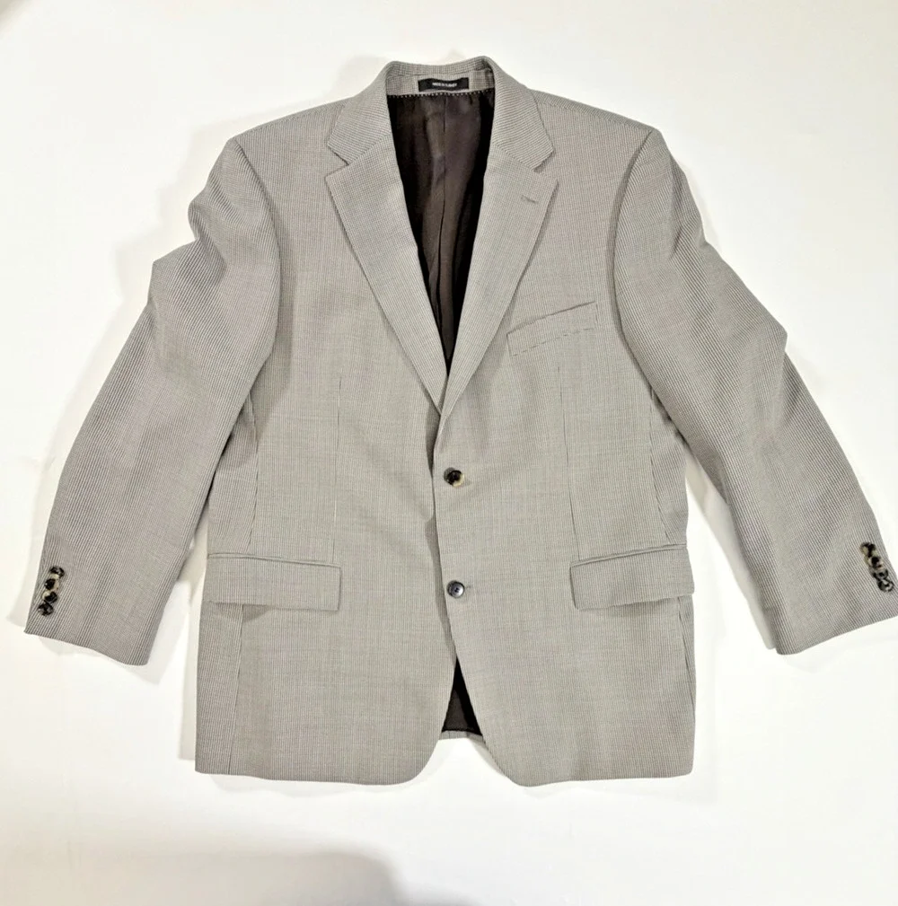 HUGO BOSS 48R Blazer Black White Houndstooth